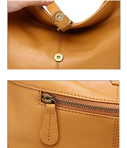MIMITU Bolso de mujer de cuero genuino de lujo Moda Casual Lady Underrarm Bolso de hombro Cuero de vaca Bolso de dama Vintage Crossbody Bag, Negro, China