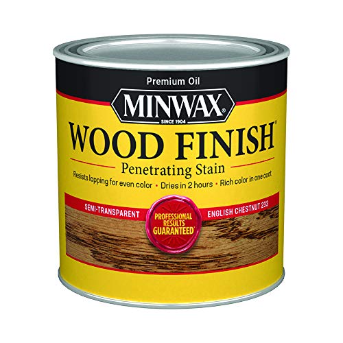 Minwax Tinte interior interior para madera acabado madera, 1/2 pint, castaño inglés penetrante 223304444