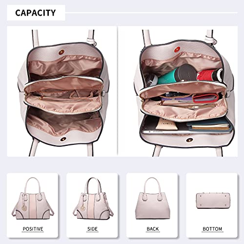 Miss Lulu Look de cuero Bolso de hombro Diseño elegante Manija superior Moda Bolsos de mano para mujeres (rosado)
