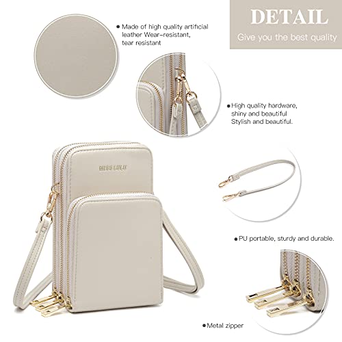 Miss Lulu Mujer Bolso para Teléfono Móvil Cartera para Teléfono Bolso de Hombro con Múltiples Compartimentos con Correas Extraíbles