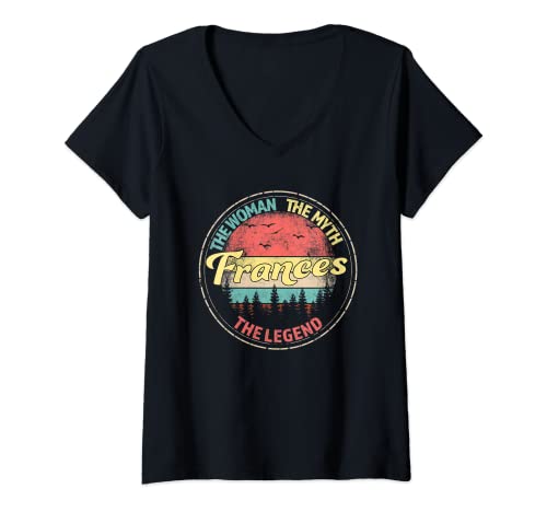 Mujer Frances La Mujer El Mito La Leyenda Nombre Personalizado Camiseta Cuello V