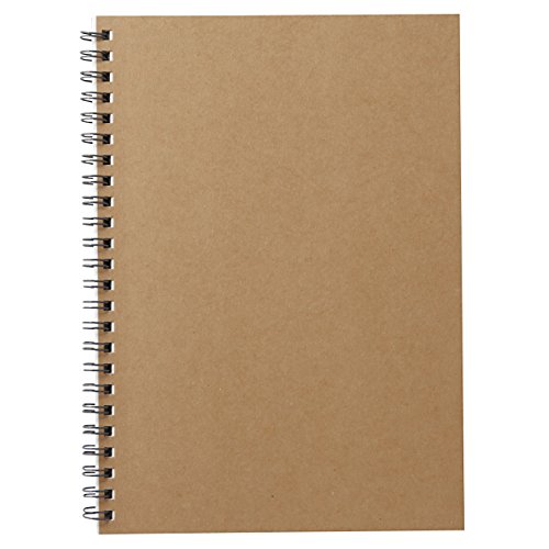 Muji Cuaderno de doble anillo de papel reciclado, tamaño A5, 48 páginas, color beige