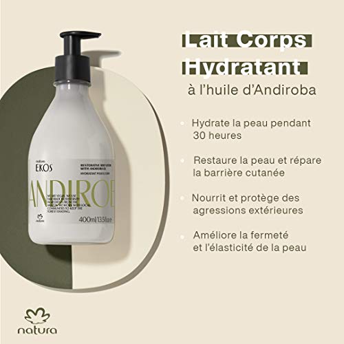 NATURA - Leche Hidratante Corporal Andiroba Natura Ekos - Firmeza e Hidratación Hasta 30 h - Para Pieles Secas y Deshidratadas - Absorción Rápida - 100% Vegano - Cruelty Free - 400 ml
