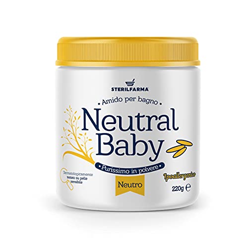 Neutral Baby es almidón de arroz en polvo, para un baño suave y hermoso. Para el cuidado y la limpieza de la piel delicada y sensible desde el nacimiento. (Neutro)