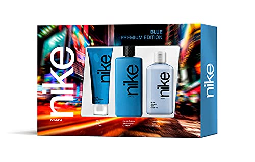 Nike Blue Estuche de Regalo para Hombre EdT 100ml + After Shave 75ml + Gel Baño 100ml