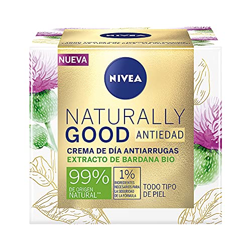 NIVEA Naturally Good Crema De Día Antiarrugas ( X 50 Ml), Crema Reafirmante Con Ingredientes Naturales, Crema Antiedad Para Todo Tipo De Piel, Estándar, Vanilla
