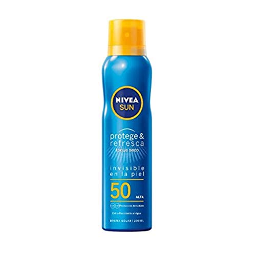NIVEA Sun Protege Y Refresca Spray Fp50, Protección Solar Muy Alta, 200ml, Transparente, Vanilla