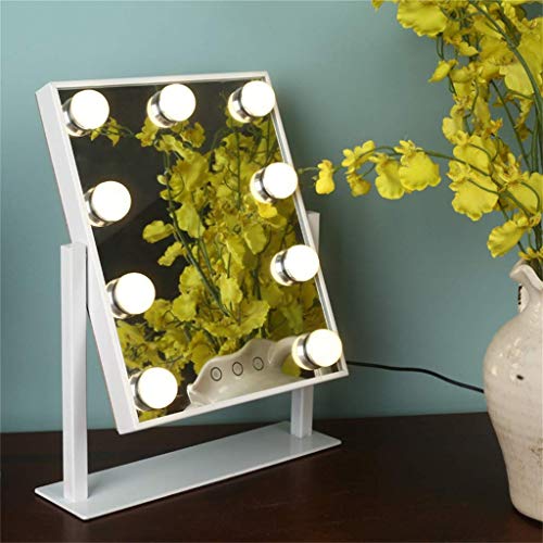 NJYT Espejo para maquillarse Espejo de baño con el LED Enciende el Kit de Maquillaje for Tocador de Hollywood Style Luces de Espejo con Regulable Bombillas (Size : Small)