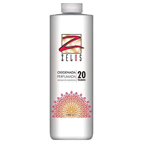 Oxigenada 20 volúmenes - 1000 ml - Aroma de Manzana - Emulsión Oxidante en Crema para Tinte y Decoloración - Da una Textura Sedosa Al Cabello - Uso Profesional - Zelos