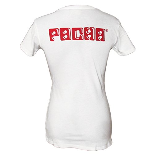 Pacha: Camiseta Blanca mujer Cereza Plana Logo - Blanco, L - Large