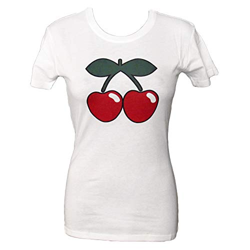 Pacha: Camiseta Blanca mujer Cereza Plana Logo - Blanco, L - Large