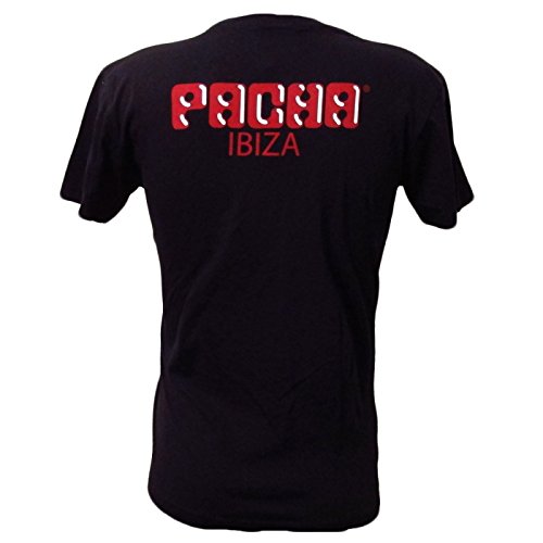 Pacha: Camiseta Negra hombre Cereza Plana Logo - Negro, M - Medium