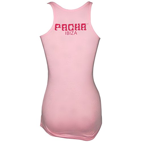 PACHA: Camiseta sin Mangas Mujer Rosa con Logo Básico Cereza - Rosa, L - Large