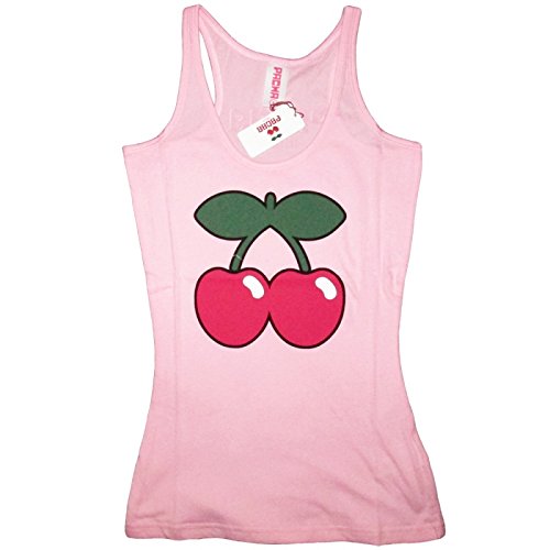 PACHA: Camiseta sin Mangas Mujer Rosa con Logo Básico Cereza - Rosa, L - Large