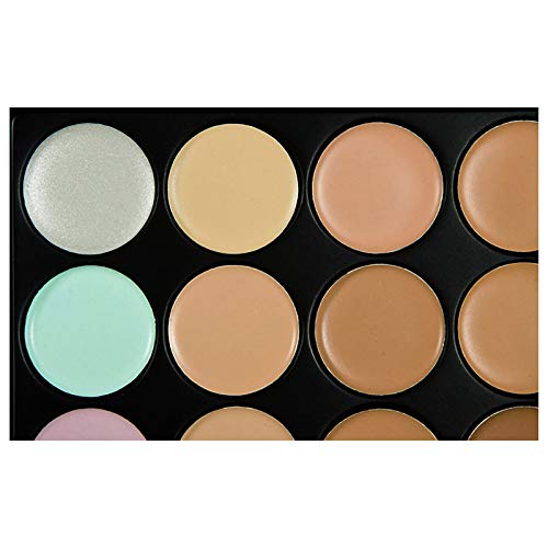 Paleta de Correctores, Anself Juego de Maquillaje, Paleta de Sombras de Ojos Face Contour Set de Paleta de Contorno Corrector de Maquillaje Marcador Kit , Kit 15 Colores Paleta Crema Corrector con Pincel & Esponja de Maquillaje