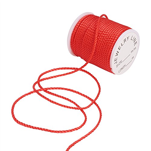 PandaHall 10 Rollos Nylon Cordón de Hilo de Reborde 10 Colores 1 mm Cordón de macramé Sedoso Cordón Trenzado para Pulsera Collar Fabricación de Joyas Cadena