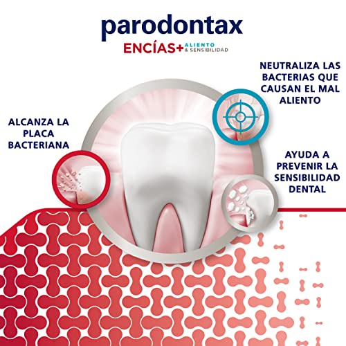 Parodontax, Encías + Aliento y Sensibilidad, Pasta de Dientes, Protege frente a problemas de encías, Mal aliento y sensibilidad dental, Extra Fresh, Pack de 3 x 75 ml