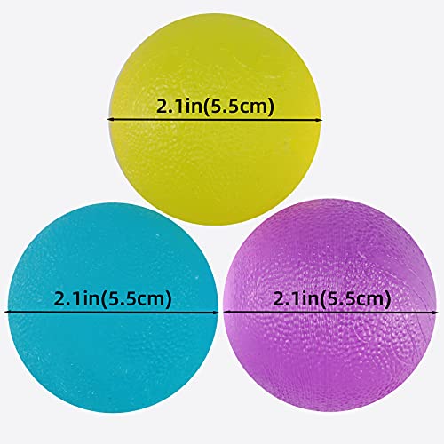 Pelota Rehabilitacion Mano, Antiestres Ejercitar para Fisioterapia, Pelota Antiestres Pelotas Ejercicio Manos, Tratamiento de Manos, Alivio del estrés, 3 Niveles de Resistencia, 3 Colores