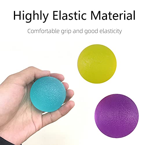 Pelota Rehabilitacion Mano, Antiestres Ejercitar para Fisioterapia, Pelota Antiestres Pelotas Ejercicio Manos, Tratamiento de Manos, Alivio del estrés, 3 Niveles de Resistencia, 3 Colores