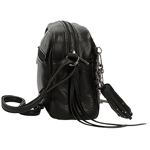 Pepe Jeans Chic Bandolera Pequeña Negro 21x15x9 cms Piel sintética