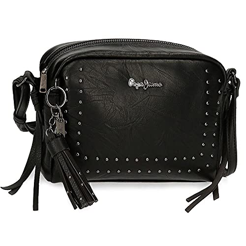 Pepe Jeans Chic Bandolera Pequeña Negro 21x15x9 cms Piel sintética