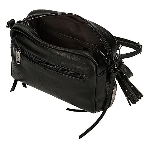 Pepe Jeans Chic Bandolera Pequeña Negro 21x15x9 cms Piel sintética