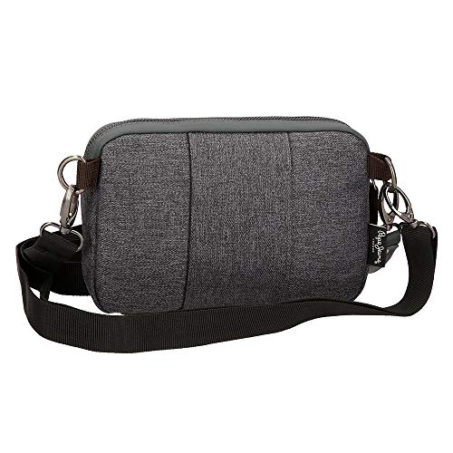Pepe Jeans Irvin Bolso de Mano con Bandolera Gris 19x13x4,5 cms Poliéster