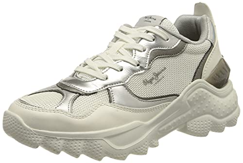 Pepe Jeans London Eccles Galaxy, Zapatillas Deportivas para Mujer, 934SILVER, 36 EU