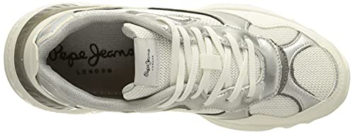 Pepe Jeans London Eccles Galaxy, Zapatillas Deportivas para Mujer, 934SILVER, 36 EU