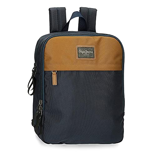 Pepe Jeans Pick Up Mochila para Portátil Adaptable 13,3" Azul 27x36x12 cms Poliéster 11,66L