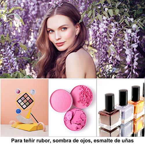 Pigmentos para Resina Epoxi 24 Colores - Mica en Polvo, Tinte para Suministros de Fabricación de Jabón, Aplicación en la Velas, Limos, Sombra de Ojos, Rubor, Arte de Uñas, Joyería de Resina, Artista