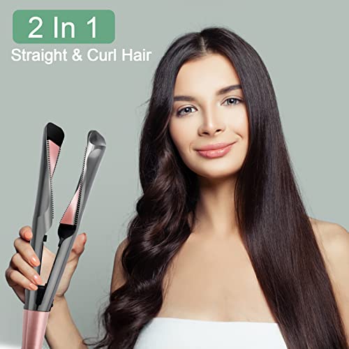 Plancha para Rizar el Pelo Profesional,Yuragim Plancha de Pelo y Rizador 2 en 1,Rizador Pelo,Planchas del Pelo,Rizador de Cerámica con Pantalla LCD Digital,Ajustes Temperatura 140℃-230℃,Regalo Mujer