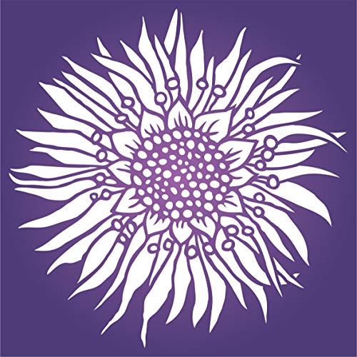 Plantilla de flores de la pasión, 16,51 x 16,51 cm (M) – Plantillas para paredes originales estilizadas Passiflora Vine Flower Plantilla Plantilla de diseño de flores