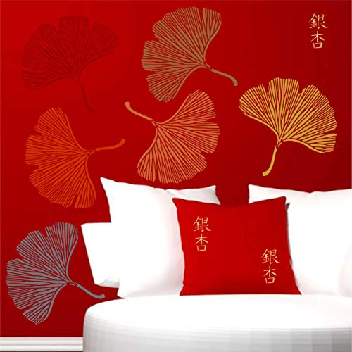 Plantilla de hojas de Gingko, 35,56 x 35,56 cm de largo, diseño de hojas orientales, asiáticas, chinas, hojas japonesas