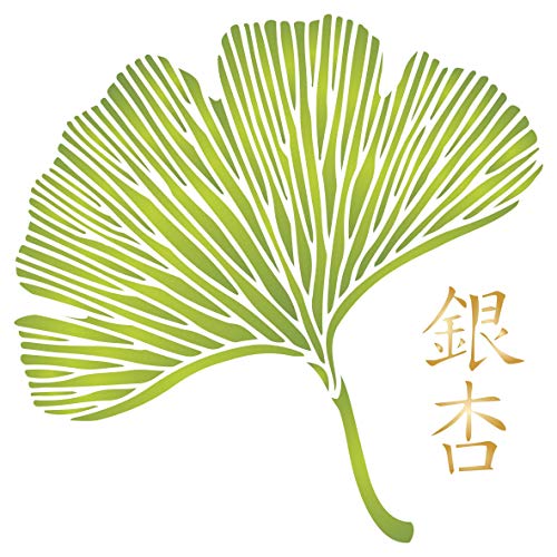 Plantilla de hojas de Gingko, 35,56 x 35,56 cm de largo, diseño de hojas orientales, asiáticas, chinas, hojas japonesas