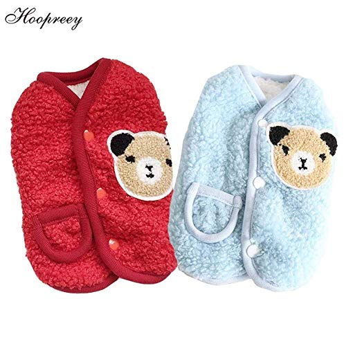 POD Winter Autumn Thicken Warm Dog Clothes Soft Lamb Cashmere Dog Vest Cute Cartoon Bear Decor Pet Jacket for,D,* S