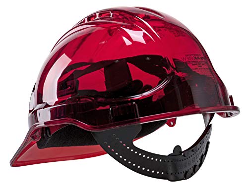Portwest PV50 - Opinión máxima del casco, color rojo