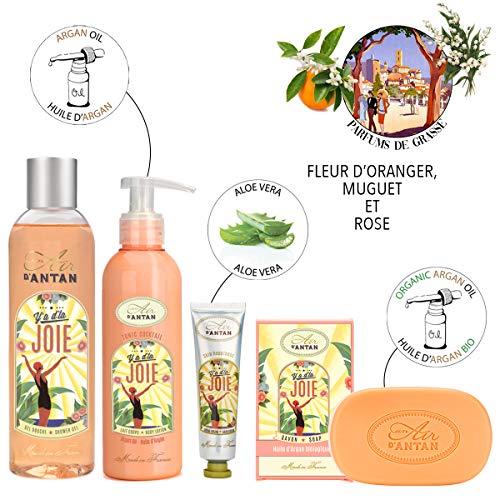 Regalos Mujer: Set JOIE Carrusel 4 productos: 1 gel de ducha 250 ml, 1 crema corporal 200 ml, 1 crema manos 25 ml, un jabón 100 g/Un Air d'Antan/Perfume: El azahar & rosa/Idea regalo/Belleza Mujer