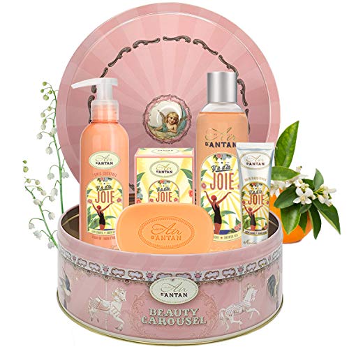 Regalos Mujer: Set JOIE Carrusel 4 productos: 1 gel de ducha 250 ml, 1 crema corporal 200 ml, 1 crema manos 25 ml, un jabón 100 g/Un Air d'Antan/Perfume: El azahar & rosa/Idea regalo/Belleza Mujer