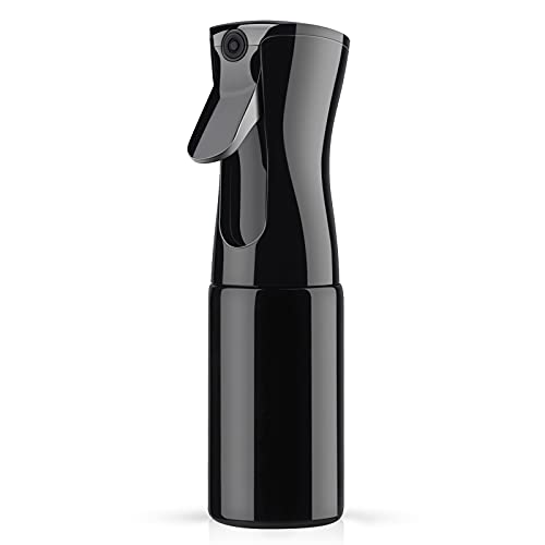 Rociador para el cabello de niebla fina, Segbeauty, botella de agua de nebulización continua de 6.8 oz, rociador recargable vacío negro de 200 ml, aerosol sin aire Mister para peluquería y peluquería