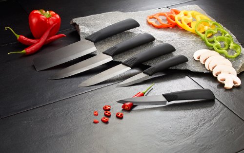Rosenstein & Söhne Cerámica Cuchillo de fruta: Cuchillo de cerámica para frutas y verduras con hoja de 10 cm. (Accesorios de cocina)