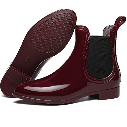 SAGUARO® Mujer Botas de Lluvia Festival Botas de Agua Muy Ligera Rojo 40