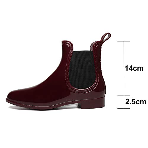SAGUARO® Mujer Botas de Lluvia Festival Botas de Agua Muy Ligera Rojo 40