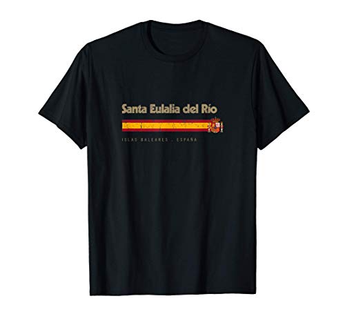 Santa Eulalia del Río Ciudad Española Vintage Bandera España Camiseta