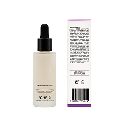 Savia Cosmetics - Serum antimanchas con CBD y ácido ferulico, serum facial con aceite de cannabis, crema antimanchas facial despigmentante, serum vitamina C, cannabidiol crema, crema cbd