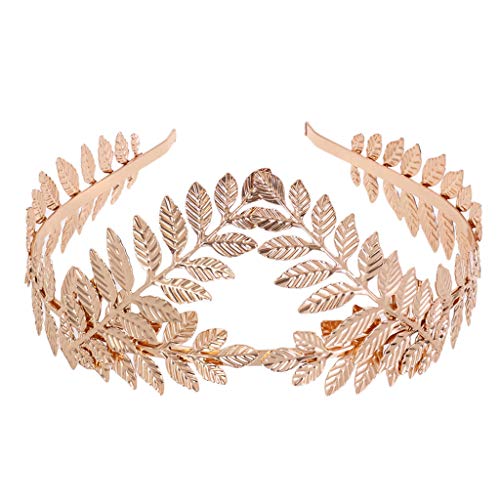 Sayla Novia Mujeres Diadema De Cabello Corona Hojas Rama Dorada Griego Banda Tiara De Pelo Tocado Barroco Diosa Romana Plata Oro Fiesta Boda