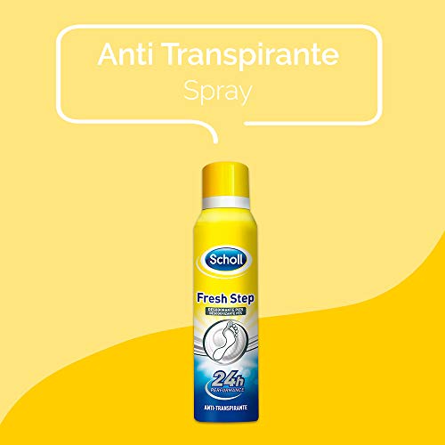 Scholl Desodorante Spray Calzado Fresh Step + Scholl Desodorante Spray Pies Fresh Step Anti-transpirante - elimina el olor y mantiene tus pies y zapatos frescos 2x150ml