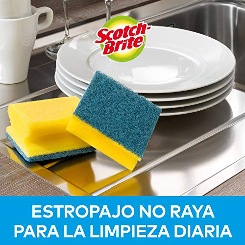Scotch-Brite Estropajo para fregar sin rayar delicado. 12 esponjas por paquete - Seguro para cristal y utensilios de cocina antiadherentes