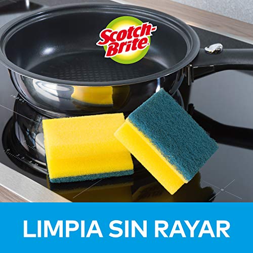 Scotch-Brite Estropajo para fregar sin rayar delicado. 12 esponjas por paquete - Seguro para cristal y utensilios de cocina antiadherentes