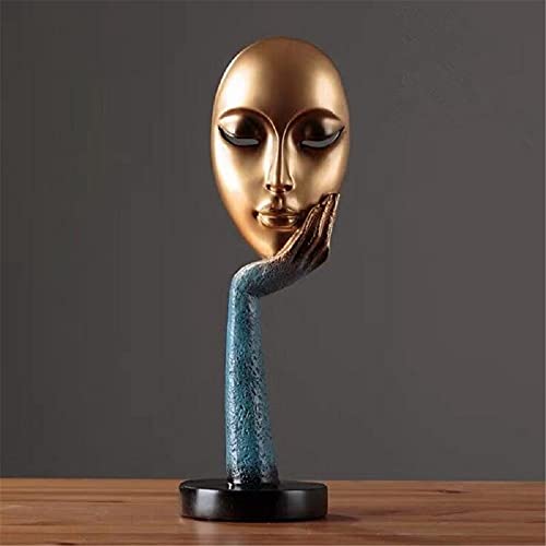 Sculpture Desktop Decor, Lady Face Meditator Abstract Art Sculpture Office Craft Ornament Home Decoration, Gift for Friend White